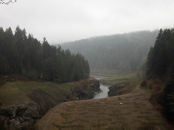 Site of the former Elwah dam west of Port Angeles, WA