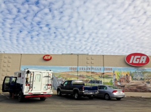 Colrful mural depicting 100 years of Susanville, CA history